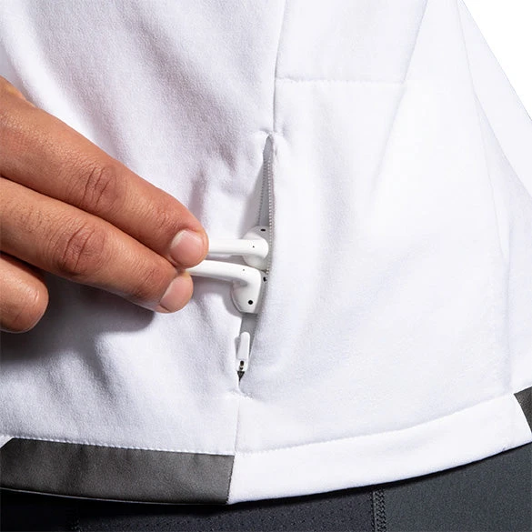 Brooks Men's Run Visible Thermal Hoodie - White/Asphalt/Nightlife (211411134) - Image 6