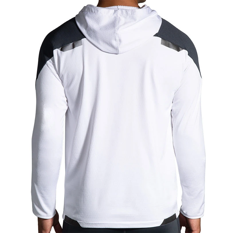 Brooks Men's Run Visible Thermal Hoodie - White/Asphalt/Nightlife (211411134) - Image 2