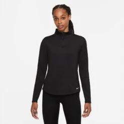 Nike Women's Therma-Fit One Long-Sleeve 1/2 Zip Top (Plus Sizes) - Black (DN2239-010)